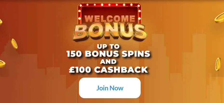 Welcome Spins + Cashback Bonus Banner