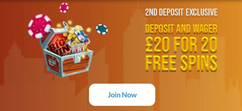 Deposit £20 and Receive Free Spins Bonus